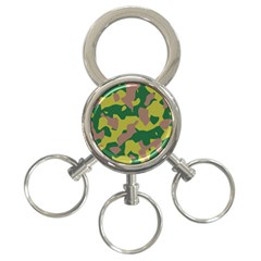 Camouflage Green Yellow Brown 3-ring Key Chains