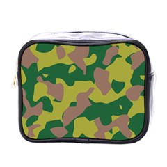 Camouflage Green Yellow Brown Mini Toiletries Bags by Mariart