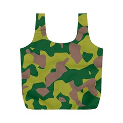 Camouflage Green Yellow Brown Full Print Recycle Bags (m)  by Mariart