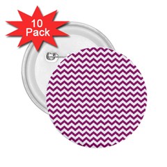 Chevron Wave Purple White 2 25  Buttons (10 Pack) 