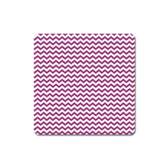 Chevron Wave Purple White Square Magnet