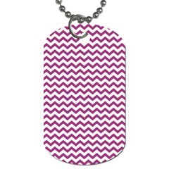 Chevron Wave Purple White Dog Tag (one Side)