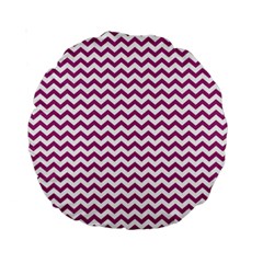 Chevron Wave Purple White Standard 15  Premium Round Cushions