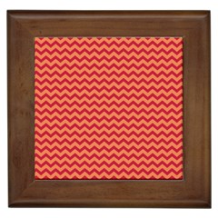 Chevron Wave Red Orange Framed Tiles