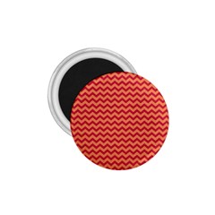 Chevron Wave Red Orange 1 75  Magnets by Mariart