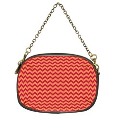 Chevron Wave Red Orange Chain Purses (two Sides)  by Mariart