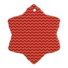 Chevron Wave Red Orange Ornament (snowflake)