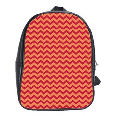 Chevron Wave Red Orange School Bags (xl) 