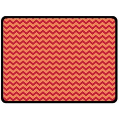 Chevron Wave Red Orange Double Sided Fleece Blanket (large)  by Mariart