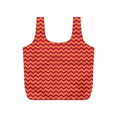 Chevron Wave Red Orange Full Print Recycle Bags (s)  by Mariart