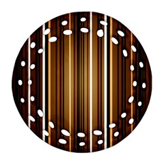 Brown Line Image Picture Ornament (round Filigree)