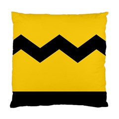 Chevron Wave Yellow Black Line Standard Cushion Case (two Sides) by Mariart