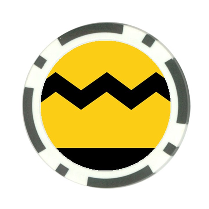 Chevron Wave Yellow Black Line Poker Chip Card Guard (10 pack)