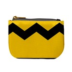 Chevron Wave Yellow Black Line Mini Coin Purses Front