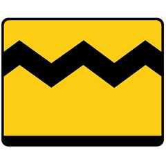 Chevron Wave Yellow Black Line Fleece Blanket (medium) 