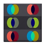 Circles Line Color Rainbow Green Orange Red Blue Tile Coasters Front