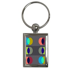 Circles Line Color Rainbow Green Orange Red Blue Key Chains (rectangle) 