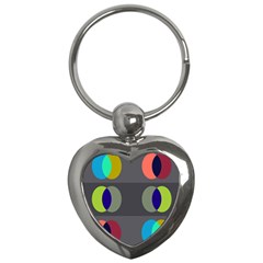 Circles Line Color Rainbow Green Orange Red Blue Key Chains (heart)  by Mariart