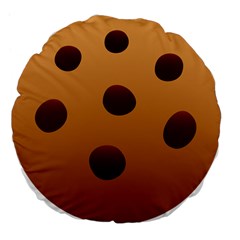 Cookie Chocolate Biscuit Brown Large 18  Premium Flano Round Cushions