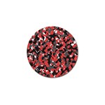 Bloodshot Camo Red Urban Initial Camouflage Golf Ball Marker Front