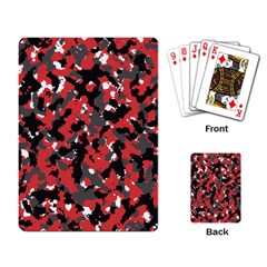 Bloodshot Camo Red Urban Initial Camouflage Playing Card by Mariart