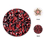 Bloodshot Camo Red Urban Initial Camouflage Playing Cards (Round)  Front