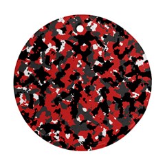 Bloodshot Camo Red Urban Initial Camouflage Round Ornament (two Sides) by Mariart