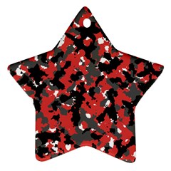 Bloodshot Camo Red Urban Initial Camouflage Star Ornament (two Sides)