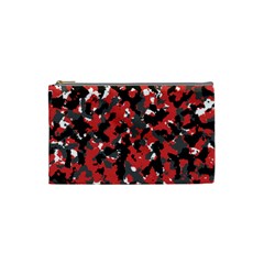 Bloodshot Camo Red Urban Initial Camouflage Cosmetic Bag (small) 