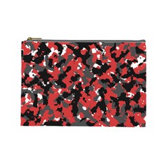 Bloodshot Camo Red Urban Initial Camouflage Cosmetic Bag (large) 