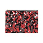 Bloodshot Camo Red Urban Initial Camouflage Cosmetic Bag (Large)  Front