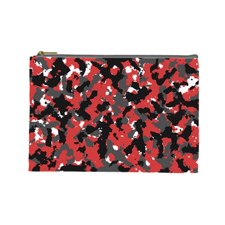 Bloodshot Camo Red Urban Initial Camouflage Cosmetic Bag (Large) 