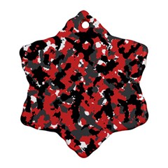 Bloodshot Camo Red Urban Initial Camouflage Snowflake Ornament (two Sides)