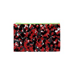 Bloodshot Camo Red Urban Initial Camouflage Cosmetic Bag (xs) by Mariart