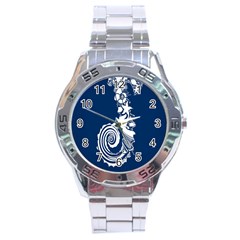Coral Life Sea Water Blue Fish Star Stainless Steel Analogue Watch