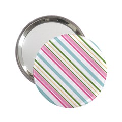 Diagonal Stripes Color Rainbow Pink Green Red Blue 2 25  Handbag Mirrors by Mariart