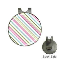 Diagonal Stripes Color Rainbow Pink Green Red Blue Hat Clips With Golf Markers by Mariart