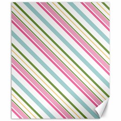 Diagonal Stripes Color Rainbow Pink Green Red Blue Canvas 8  X 10 