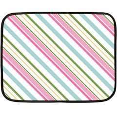 Diagonal Stripes Color Rainbow Pink Green Red Blue Double Sided Fleece Blanket (mini) 