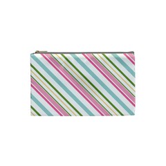 Diagonal Stripes Color Rainbow Pink Green Red Blue Cosmetic Bag (small) 