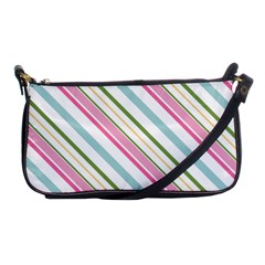 Diagonal Stripes Color Rainbow Pink Green Red Blue Shoulder Clutch Bags by Mariart