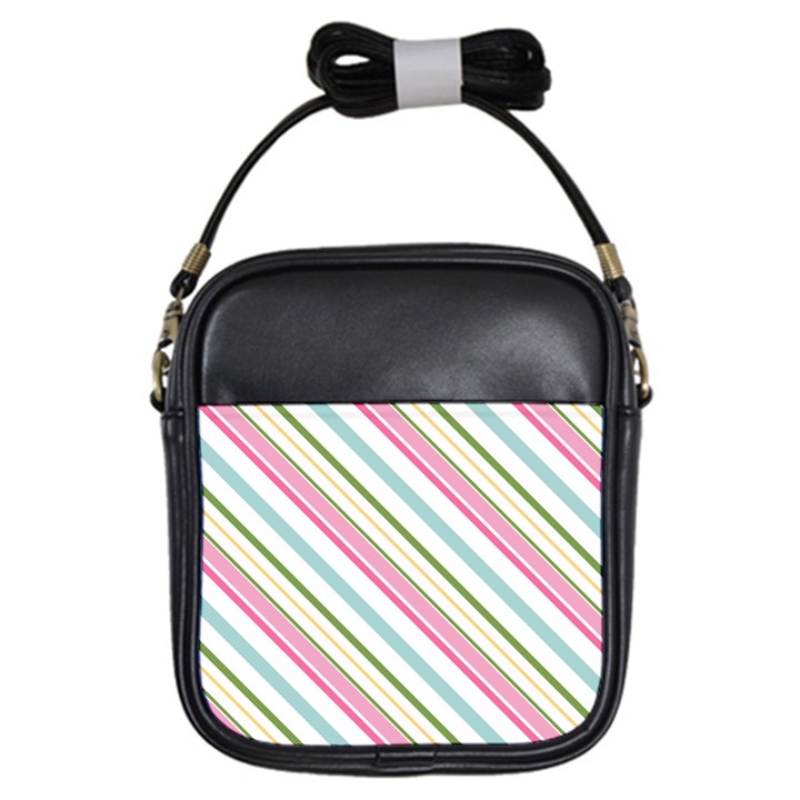 Diagonal Stripes Color Rainbow Pink Green Red Blue Girls Sling Bags