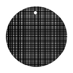 Crosshatch Target Line Black Ornament (round)