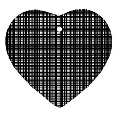 Crosshatch Target Line Black Heart Ornament (two Sides)