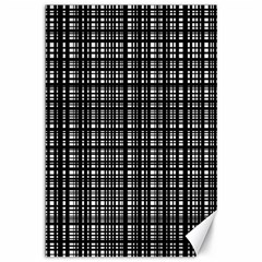 Crosshatch Target Line Black Canvas 12  X 18   by Mariart