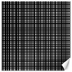 Crosshatch Target Line Black Canvas 16  X 16   by Mariart