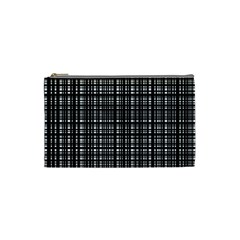 Crosshatch Target Line Black Cosmetic Bag (small) 