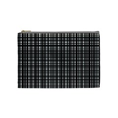 Crosshatch Target Line Black Cosmetic Bag (medium)  by Mariart