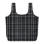 Crosshatch Target Line Black Full Print Recycle Bags (L)  Front