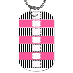 Custom Water Bottle Labels Line Black Pink Dog Tag (one Side)